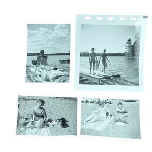 Black & White Photos Of Teen Girls Swimming Pretty Young Women B&W Pics Set Of 4